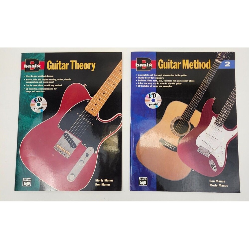 Lot of 2 Basix Guitar Method and Guitar Theory Ron Manus Paperback Books